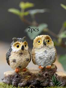 1/2/4pcs Resin Mini Owls, Miniature Figurines, Fairy Garden Accessories, Supplies, Animals For Garden, Micro Landscape, Plant Pots, Bonsai Craft Decor