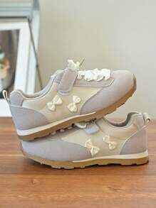 1 Pair Kids Faux Leather Hook And Loop Sports Shoes, Soft Sole Anti-Slip Fashion Versatile, Suitable For Daily Outdoor Wear, Spring/Summer, Run Small By 1 Size