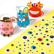 6-25mm Self Adhesive Googly Wiggle Eyes Assorted Size 6 Mm 8 Mm 10 Mm 12 Mm For DIY Art Craft Sticker Eyes Painting Accessories Craft Supplies - Multicolor - View 10