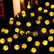 Luces de hadas solares, 8 modos de iluminación - Luces de cadena de bola de cristal resistentes al agua para exteriores, aptas para jardín, patio, balcón, boda y decoración navideña, luces solares para exteriores