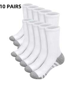 1/5/10/15/20 Pares de Meias Cano Alto Masculinas, Que Absorvem a Umidade, Resistentes a Odores, Respiráveis para Homens e Mulheres, Adequadas para Uso Diário, Corrida, Exercícios, Jogos com Bola, Ciclismo, Verão