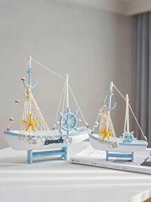 Wooden Sailboat Models, Handmade Wooden Boats, Mediterranean Style Ocean Themes, Home Desktop Cabinet Decorations, The Best Gifts For People