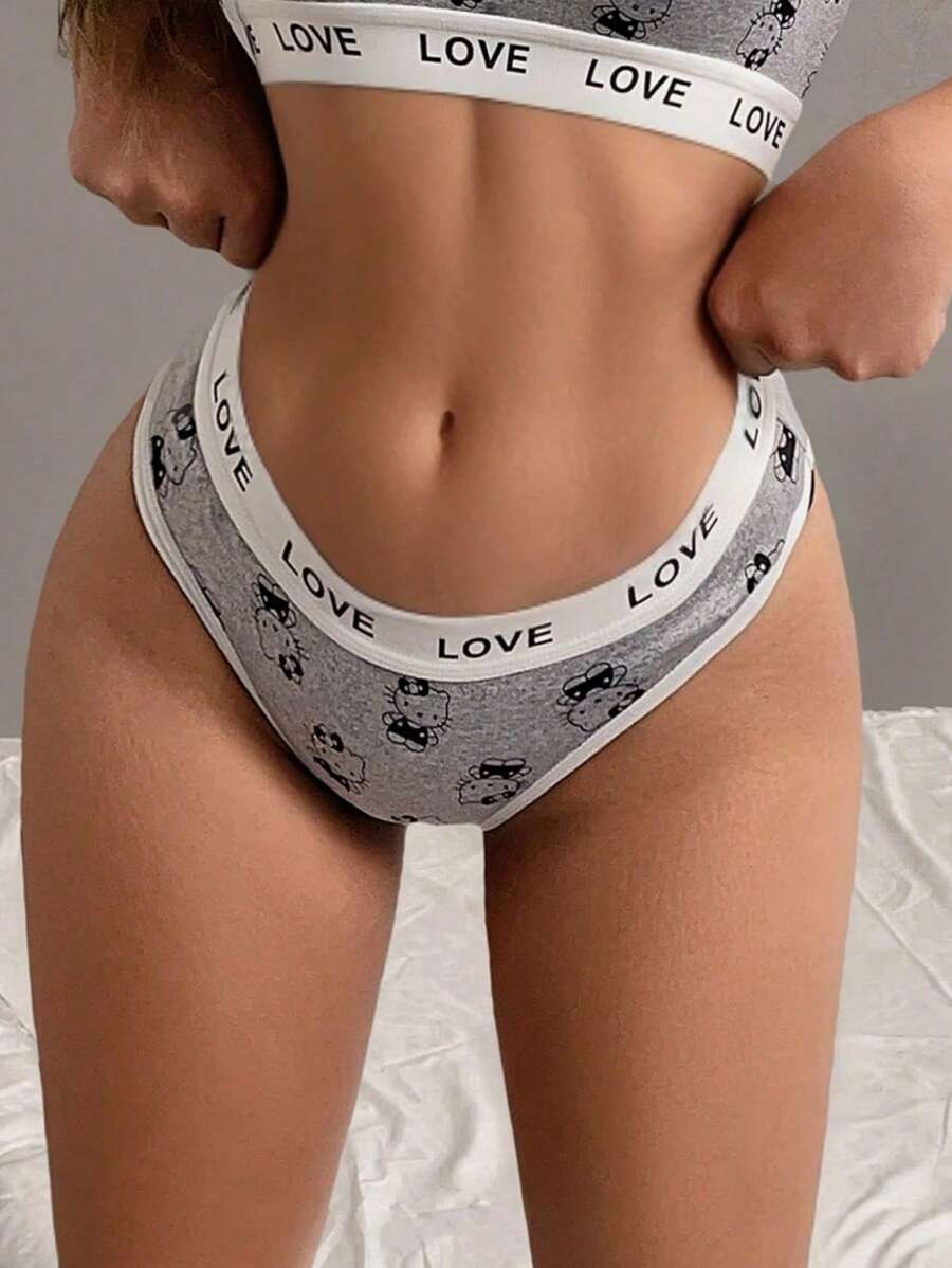 Sanrio Bragas elásticas tipo culote de una sola pieza con diseño de  y LOVE para damas - Ver 1
