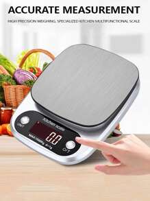 10kg/1g High Precision Multi-Function Coffee Scale, Stainless Steel LCD Display High Accuracy Electronic Kitchen Scale, Food Scale, Handheld Italian Coffee Scale, Precise Baking Kitchen Scale, Coffee Bean Scale, Kitchen Accessories, Baking Tools, Suitable For Kitchen Baking Cooking, Weight Loss And Nutritional Diet (Batteries Not Included) - Multicolor - View 6