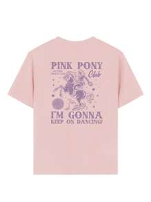 Summer Casual Printed Round Neck Short Sleeve T-Shirt, Suitable For Girls And Children - Artistic Style T-Shirt, Inspiring Imagination And Self-Expression. Children's Wear, Girls Graphic Tee, Summer Top, Teen Clothing - Pink - View 5