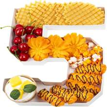 1pc 0-9 Numeric Shaped Reusable Dessert Display Plate, 26 Alphabet A-Z Shaped Tray, Suitable For Filling With Sweets, Cakes, Chocolates, Fruits, Ideal For Graduation Ceremony, Birthday Party, Bachelor Party, Wedding Anniversary, Various Holiday Table Decor