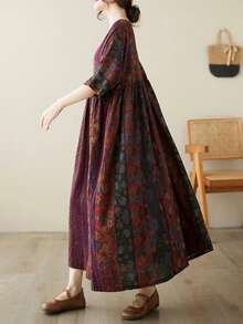 Bluzki, Sukienki damskie, Sukienki damskie w dużych rozmiarach, Arabskie ubrania na co dzień, Sukienka w paski, Letnia spódnica swobodna z okrągłym dekoltem i bez rękawów