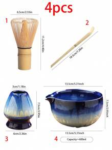 1/3/4 keramische matcha set, glazuurvariatie, matcha kom, matcha garde, matcha beker, roerstaafje, matcha thee ceremonie gereedschapsset, voor matcha dessert & drank bereiding, Japanse geschenkdoos set terug naar school
