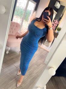 MAXI VESTIDO MEZCLILLA AJUSTABLE - Multicolor - Ver 1