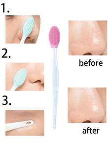 Juego de 4 piezas de cepillos faciales de silicona multifuncionales, cepillo facial exfoliante de doble cabeza de silicona, cepillo de doble cara, cepillo facial reutilizable, cepillo facial manual, adecuado para el cuidado y el masaje facial, cepillo exfoliante de silicona manual para eliminar los residuos de maquillaje, los puntos negros, el masaje facial y la limpieza profunda de la piel