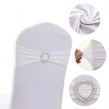 30/10/1 Pieces Of Spandex Elastic Chair With Bow Tie For Wedding Reception - Universal Elastic Chair Cover Strap, Buckle Slider Suitable For Decorating Chair Waistband, Birthday Party, Wedding Party, On-Site Chair Backrest Decoration And Fixation For Banquets, Parties, Hotel Events