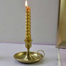 1 件北欧轻奢铜烛台，婚礼派对餐桌装饰烛台，生日派对情侣约会求婚烛光晚餐烛台道具，酒吧派对长杆蜡烛底座，万圣节圣诞装饰