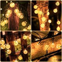 Luces de hadas solares, 8 modos de iluminación - Luces de cadena de bola de cristal resistentes al agua para exteriores, aptas para jardín, patio, balcón, boda y decoración navideña, luces solares para exteriores