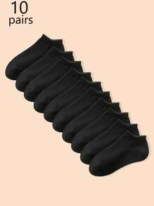 Juego de 3/10/15/20/30/50/100 pares de calcetines delgados y simples de colores negro, blanco y gris, calcetines invisibles, versátiles calcetines informales de verano para pareja, calcetines desechables de corte bajo