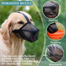 Muselière pour chien, muselières à maille souple pour petits, moyens et grands chiens, muselière de protection contre l'appât empoisonné avec sangles réglables, prévient la morsure, le mâchage et la léchouille