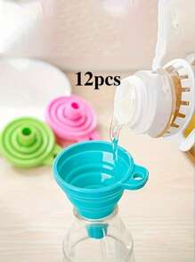 1 个可折叠漏斗 - 灵活且节省空间的设计，适用于厨房和餐厅 - 随机颜色，厨房必备工具，用于油、酒、液体倾倒的填充和倾倒漏斗，防溅，易于存放，适合厨房整理