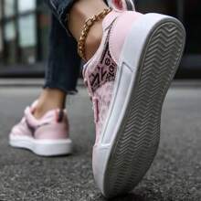 Damskie modne, oddychające, płaskie, codzienne trampki z nadrukiem w panterkę, uniwersalne i wygodne buty do jazdy na deskorolce, klasyczny, pusty design, wiosna/lato