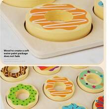 2025 Custom Montessori Children's Wooden Donut Color Board Jigsaw Puzzle Building Blocks Game Children's Educational Cognitive Toy Montessori Educational Toy Children's Early Education Donut Color Education Learning Toy Baby 2025 New Baby Wooden Donut Color Board Jigsaw Puzzle Building Blocks Game Early Education Cognitive Toy - Multicolor - View 10