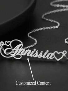 [Customized] 1pc Personalized Creative Heart-Shaped Letter Pendant Necklace, Suitable For Gifts, Holidays, Celebrations, Minimalist & Elegant, Best Choice For Gifts, Holidays, Valentine's Day, Thanksgiving, Christmas