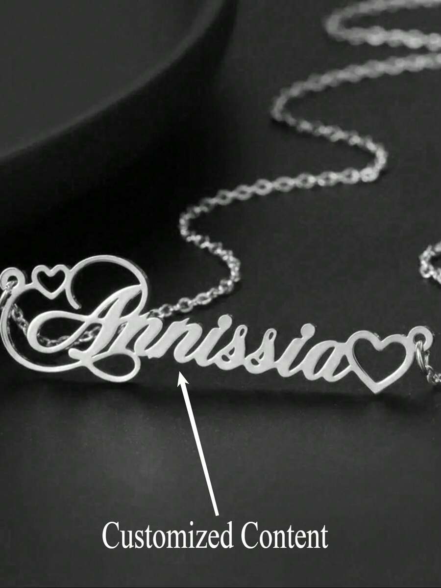 [Customized] 1pc Personalized Creative Heart-Shaped Letter Pendant Necklace, Suitable For Gifts, Holidays, Celebrations, Minimalist & Elegant, Best Choice For Gifts, Holidays, Valentine's Day, Thanksgiving, Christmas