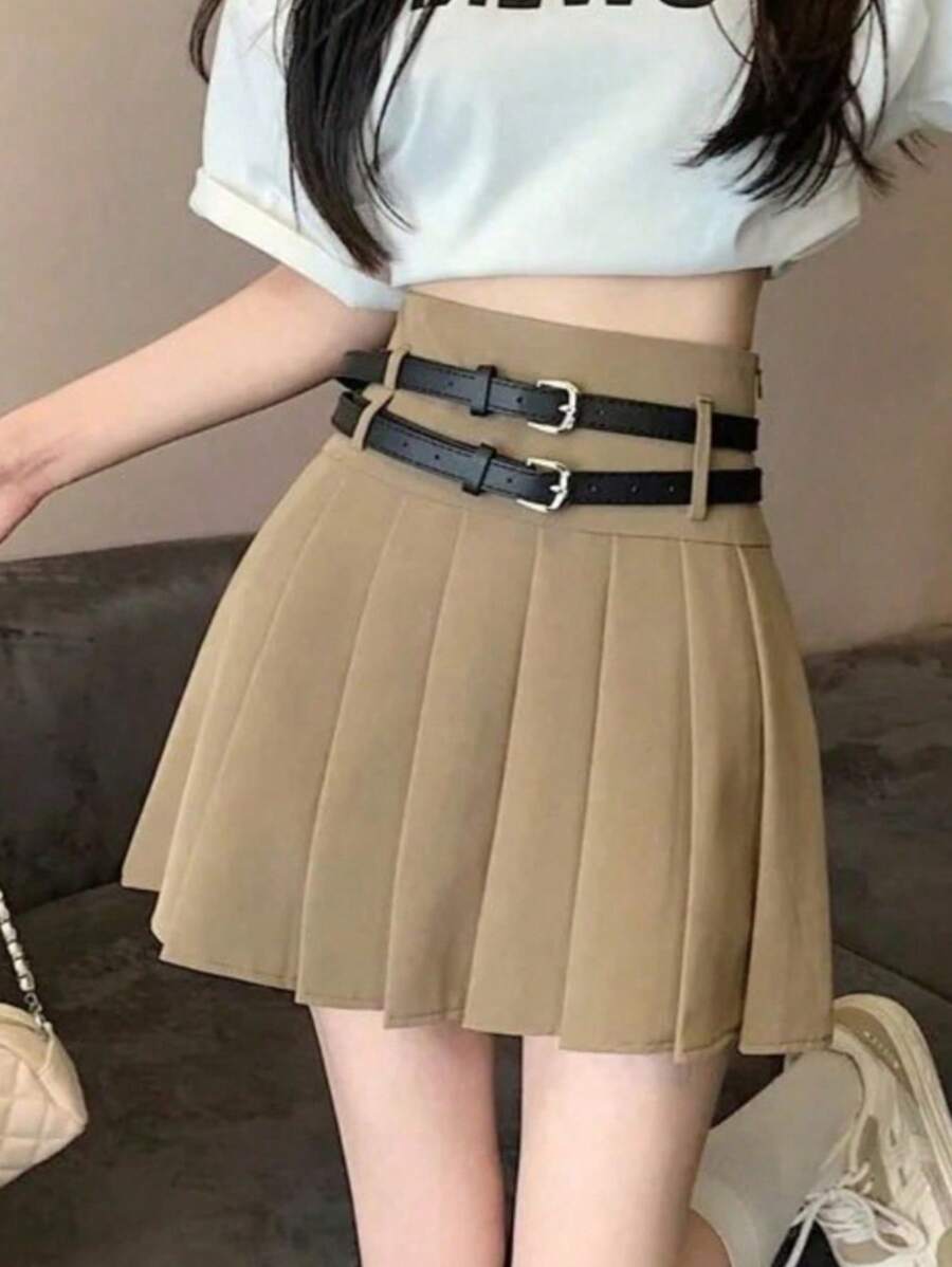 "Pleated Skirt. Classic And Super Versatile. Has Lining At The Bottom." - Nhiều màu - Xem 1