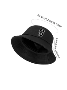 1 件儿童 26 个字母个性化名字印花渔夫帽，时尚百搭太阳帽，适合春夏户外、度假、日常装扮、返校，是母亲节和生日的绝佳礼物 - 黑色 - 查看 4