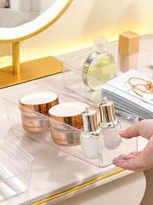 1 pezzo /2 pezzi /6 pezzi Cassettiera da scrivania, organizer per cosmetici in plastica trasparente, scatola di stoccaggio per cassetti, scatola di stoccaggio raffinata, organizer e contenitori per cassetti per make-up, gioielli, accessori per cucina, camera da letto, bagno, ufficio, regalo natalizio