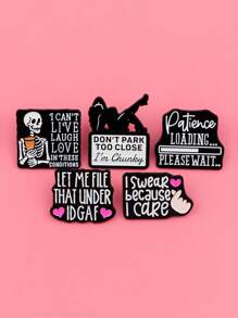 1 Quote Brooch. Don't Park Too Close Brooch. Badge. Clothing Backpack Accessories. Pin Alloy Badge. Backpack Delivery, Clothing Accessories. DIY Decoration