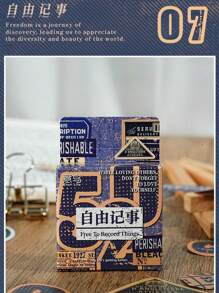 46pcs/Box Vintage Numerical Stickers, Creative Aesthetic Sticker Decals, DIY Decorative Collage Craft Materials, Holiday Gifts, Personalized Scrapbooking School Supplies