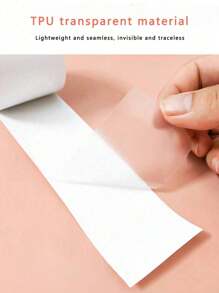 1pc Transparent Lift Nipple Concealer Set, Contains 5cm*5m Transparent Bandage & 10pcs Disposable Non-Woven Breast Petals, Anti-Sweat, Gather & Conceal Nipple, Can Be Trimmed - Clear - View 5