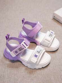 1 Pair Girls Summer Fashion Sports Beach Sandals, Soft Comfortable Lightweight Non-Slip Hook And Loop, Suitable For Daily Beach, Party, Birthday And Outdoor Activities
