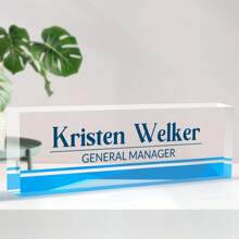 1个个性化办公室铭牌 - 27种款式，可定制办公桌铭牌，办公桌装饰礼品，男女皆宜，亚克力办公桌铭牌，适用于教师、同事、员工、老板（夏日海风），圣诞礼品用品 - 彩色 - 查看 16