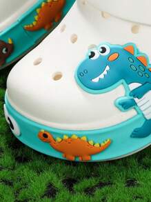 1 Pair Dinosaur Print Breathable Non-Slip One-Piece Baby Beach Clogs, Sandals