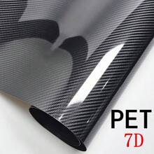 1pc Carbon Fiber Style Vinyl Wrap Film For Car/Motorcycle Body & Interior Decoration, Glossy Protection Decal