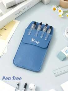 Estuche personalizable/PU para bolígrafos, con bolsillo con cremallera a prueba de fugas, gran capacidad, bolsa portátil para almacenamiento de bolígrafos, estuche de lápices personalizado, bolsa para bolígrafos de gran capacidad y estilo sencillo, multifuncional, ornamental, reutilizable, moderna, colorida, linda, vintage, de dibujos animados, para trabajadores, clientes, estudiantes, niños, para negocios/trabajo/oficina, para la escuela, vuelta al cole, suministros escolares, para la oficina, para el aula, para regalos de maestros, para la universidad, para colegas, para dormitorios, para maestros, para niños y niñas, para adolescentes, estudiantes de escuela secundaria junior, estudiantes de escuela secundaria, estudiantes universitarios, de primer año, de segundo año, estudiantes de cursos inferiores.