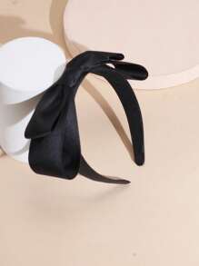 1 pièce Bandeau à double couche avec nœud papillon pour femme, accessoire de cheveux, convient pour le quotidien, le travail, les fêtes de vacances - Noir - Voir 4
