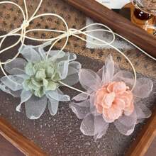 1 件复古飘逸网状花朵精致颈链，配缎带肩带颈部配饰