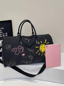 Women's Light Weight Fashion Large Capacity Tote Bag, Commuter Gym Bag, Travel Handbag For Men And Women - Black - View 6