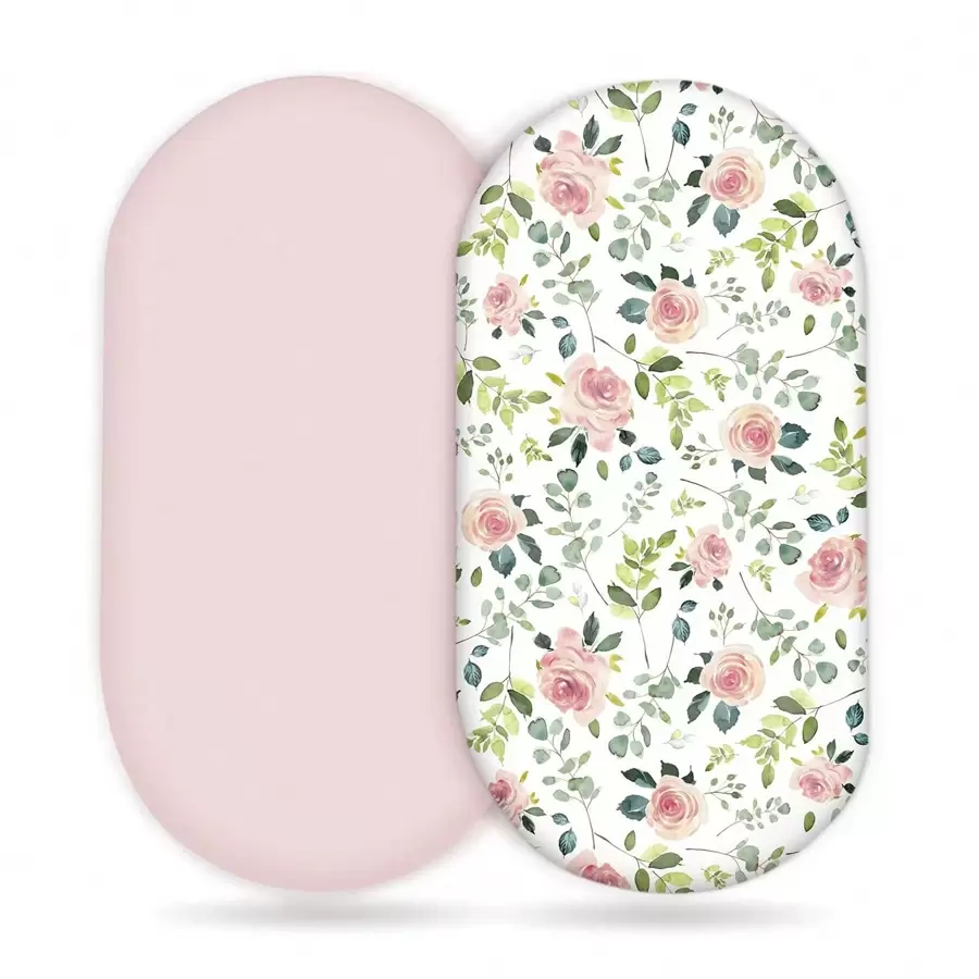 2 Packs Stretchy Ultra Soft Fitted Bassinet Sheets, Universal Fit For Bassinets Baby Cradle Moses Basket Oval Rectangle Mattress, Pad And Snug, Stylish Print Baby Sheets - Multicolor - View 1