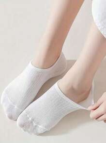 10 Pairs Women Liner Socks, White & Black, Minimalist Fashion Invisible Versatile Soft And Comfortable Moisture Wicking
