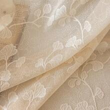 1pc Bohemian Lace Sheer Curtain Panel, Countryside Style, With Rod Pocket Top Hanging, Fit For Living Room, Bedroom, Balcony, Kitchen, Cabin, Curtain Decor Gifts Birthday Graduation - Beige - View 9