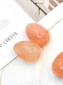 Himalayan Hand-Crafted Natural Orange Salt Stone Massage Egg, Home & Spa Back Massager, Hot & Cold Therapy Tool, Birthday Gift, Relaxation & Aromatherapy, Various Egg Shapes & Colors