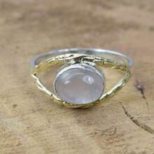 925 Sterling Silver And Brass Onyx Gemstone Jewelry Ring ~ December Month Birthstone ~ Natural Crystal Gemstone Ring ~ Gift For Valentine Day - 玫瑰石英 - 查看 1