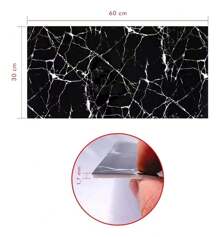 Kit Of 30 3D Marble Adhesive Wallpaper Plates 60*30cm Various Colors - YY-04 negro - Ver 6