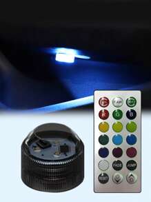 Kfz LED Atmosphärenbeleuchtung Fußraumbeleuchtung Innenraum kabellose Fernbedienung Dekorationsleuchten kabellose farbige Beleuchtung, RGB Mini kabellose selbstklebende LED Innenraum Ambiente Licht Fernbedienung Dekoration Auto Dach Fuß Atmosphäre RGB Unterwasser Aquarium Lampe farbig für Kfz, Raum, Pool (Fernbedienungsstil ist zufällig)