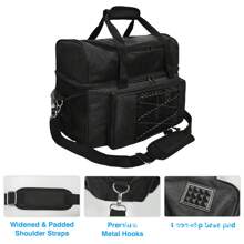 Bowling Ball Carrier Bag With EVA Padding Divider Compartments, Sports Equipment Bag - Black - View 6