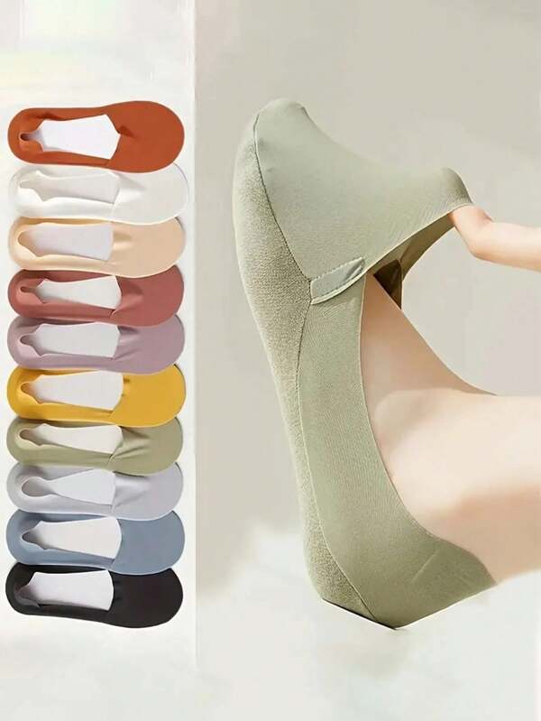 6/1 Par de meias femininas mocassim, leves, macias e antiderrapantes, de cor sólida, confortáveis, de cano baixo, em cores vibrantes, meias casuais combinando de alta qualidade, meias finas de verão estilo sorvete para mulheres, meias invisíveis, meias de compressão femininas