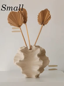 Jarrón con textura ondulada y diseño curvilineo orgánico - Decoración multifuncional para estante, para botánica seca y sistema de sujeción de libros | Escultura minimalista moderna de sobremesa con líneas arquitectónicas | Recipiente de exhibición de doble propósito para un estilo interior creativo (sin flores incluidas)