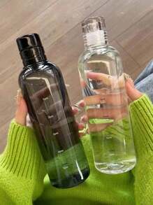 1 pièce Tasse à boire portable anti-chute de haute qualité avec motif échelle de temps, bouteille d'eau, convient pour l'extérieur, le bureau, le camping, la maison et l'école - grande capacité de 500 ml/750 ml, unisexe, avec support de voiture, bouteille à boire en plastique transparent, anti-fuite