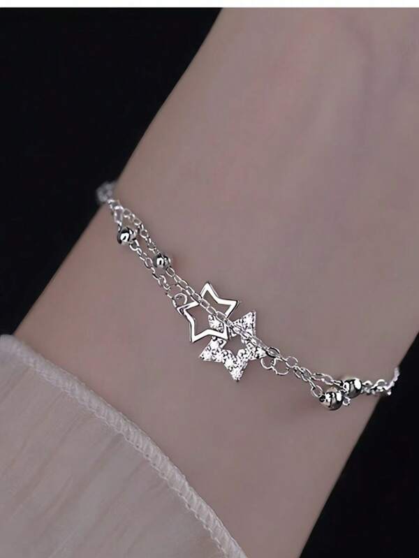 Sterling Silver Star Bracelet Women's Personalized Design Bracelet Simple And Versatile Ins Style Bracelet